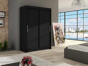 Úzká šatní skříň 120 cm s posuvnými dveřmi GASPARA 1 - černá