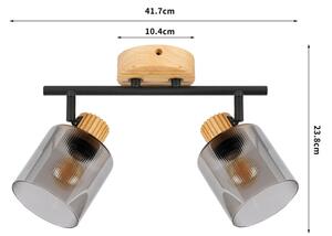 Brilagi - Bodové svítidlo HYGGE 2xE14/15W/230V dřevo/kouřová