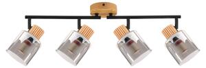 Brilagi - Bodové svítidlo HYGGE 4xE14/15W/230V dřevo/kouřová