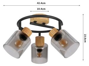 Brilagi - Bodové svítidlo HYGGE 3xE14/15W/230V dřevo/kouřová