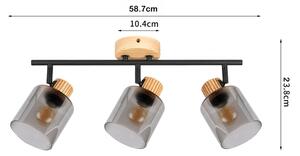 Brilagi - Bodové svítidlo HYGGE 3xE14/15W/230V dřevo/kouřová