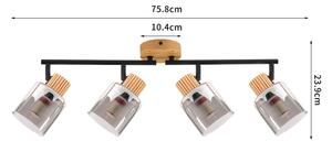 Brilagi - Bodové svítidlo HYGGE 4xE14/15W/230V dřevo/kouřová