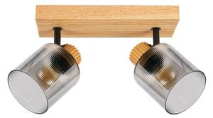 Brilagi - Bodové svítidlo HYGGE 2xE14/15W/230V dřevo/kouřová