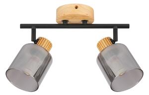 Brilagi - Bodové svítidlo HYGGE 2xE14/15W/230V dřevo/kouřová