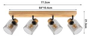 Brilagi - Bodové svítidlo HYGGE 4xE14/15W/230V dřevo/kouřová