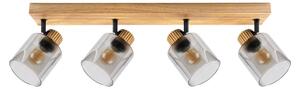 Brilagi - Bodové svítidlo HYGGE 4xE14/15W/230V dřevo/kouřová