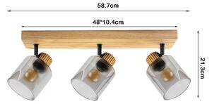 Brilagi - Bodové svítidlo HYGGE 3xE14/15W/230V dřevo/kouřová