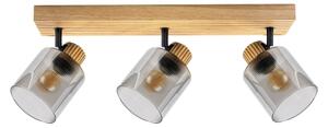 Brilagi - Bodové svítidlo HYGGE 3xE14/15W/230V dřevo/kouřová