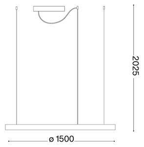 Ideal Lux - LED Lustr na lanku ORACLE SLIM LED/83W/230V 4000K pr. 150 cm zlatá