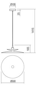 Redo 01-3051 - Lustr na lanku GUNNAR 1xE27/42W/230V pr. 50 cm černá