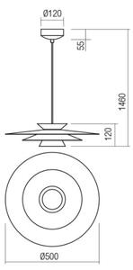 Redo 01-3003 - LED Lustr na lanku FARGO LED/16,5W/230V pr. 50 cm béžová/bílá
