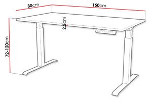 Výškově nastavitelný psací stůl HUTTO 2 - černý / dub wotan