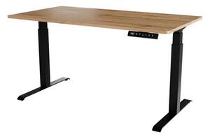 Výškově nastavitelný psací stůl HUTTO 2 - černý / dub wotan
