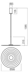 Redo 01-3047 - LED Lustr na lanku LAKE LED/13W/230V CRI 90 pr. 50 cm černá