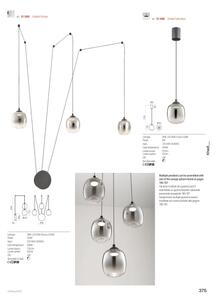 Redo 01-3486 - LED Lustr na lanku KHADI LED/6W/230V CRI90 pr.12 cm černá/kouřová