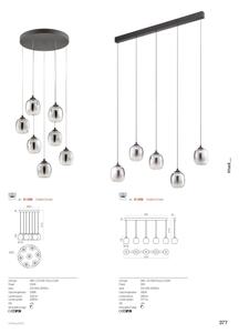 Redo 01-3490 -LED Stmívatelný lustr na lanku KHADI 5xLED/5,2W/230V černá/kouřová