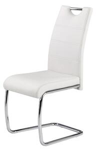 Set 4x čalouněná jídelní židle KANTURK - bílá ekokůže