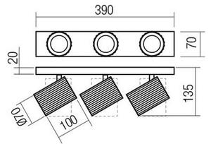 Redo 01-3406 - Bodové svítidlo DELPHI 3xGU10/7W/230V černá