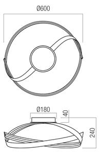 Redo 01-3614 - LED Stmívatelné stropní svítidlo IMPULS LED/34W/230V černá