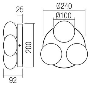 Redo 01-4306 - LED Koupelnové stropní svítidlo OVUM 3xLED/5W/230V IP44 chrom