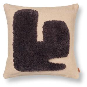 Ferm Living Polštář Lay Cushion, Sand/Dark Brown
