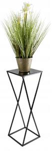 STOJAN NA KVĚTINY Stojan na květiny do obýváku MODERNÍ ČERNÝ GLAMOUR LOFT 70 cm