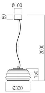 Redo 01-4541 - LED Stmívatelný lustr na lanku ONDULA LED/12W/230V černá/kouřová