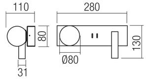 Redo 01-4660 - LED Nástěnné svítidlo NORMA LED/5W/230V + LED/3W CRI 90 USB bílá