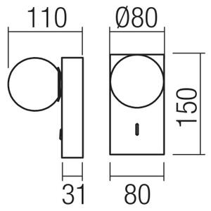 Redo 01-4658 - LED Nástěnné svítidlo NORMA LED/5W/230V CRI 90 USB bronzová