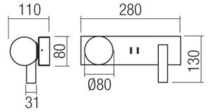 Redo 01-4662 - LED Nástěnné svítidlo NORMA LED/5W/230V+LED/3W CRI90 USB bronzová