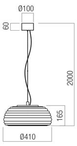 Redo 01-4543 - LED Stmívatelný lustr na lanku ONDULA LED/16W/230V černá/kouřová