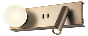 Redo 01-4662 - LED Nástěnné svítidlo NORMA LED/5W/230V+LED/3W CRI90 USB bronzová