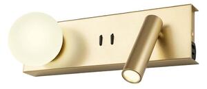 Redo 01-4661 - LED Nástěnné svítidlo NORMA LED/5W/230V + LED/3W CRI 90 USB zlatá