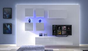 Moderní obývací stěna BRADT 61 - bílá / lesklá bílá