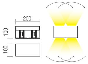 Redo 90304 - LED Venkovní nástěnné svítidlo VARY 4xLED/5W/230V 3000K IP54 hnědá