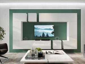Moderní obývací stěna BRADT 71 - bílá / lesklá bílá