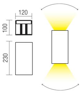 Redo 90554 - LED Venkovní nástěnné svítidlo VARY 2xLED/10W/230V 3000K IP54 hnědá