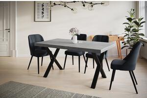 Jídelní rozkládací stůl LOFT X 140x80 cm Černá Šedá