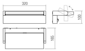 Redo 90716 - LED Venkovní nástěnné svítidlo FLIP LED/40W/230V IP54 hnědá