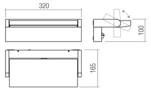 Redo 90715 - LED Venkovní nástěnné svítidlo FLIP LED/40W/230V IP54 antracit