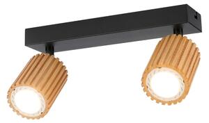 Brilagi - Bodové svítidlo MODERN WOOD 2xGU10/8W/230V dřevo/černá