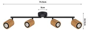 Brilagi - Bodové svítidlo MODERN WOOD 4xGU10/8W/230V dřevo/černá