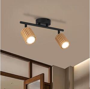 Brilagi - Bodové svítidlo MODERN WOOD 2xGU10/8W/230V dřevo/černá