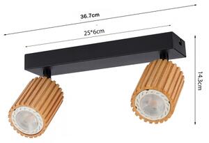 Brilagi - Bodové svítidlo MODERN WOOD 2xGU10/8W/230V dřevo/černá