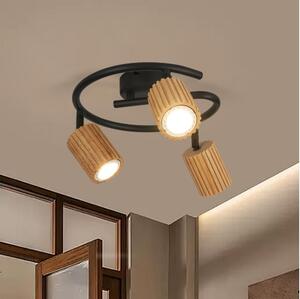 Brilagi - Bodové svítidlo MODERN WOOD 3xGU10/8W/230V dřevo/černá