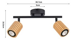 Brilagi - Bodové svítidlo MODERN WOOD 2xGU10/8W/230V dřevo/černá