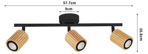 Brilagi - Bodové svítidlo MODERN WOOD 3xGU10/8W/230V dřevo/černá