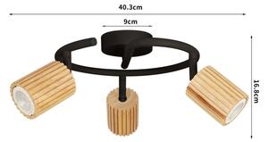 Brilagi - Bodové svítidlo MODERN WOOD 3xGU10/8W/230V dřevo/černá