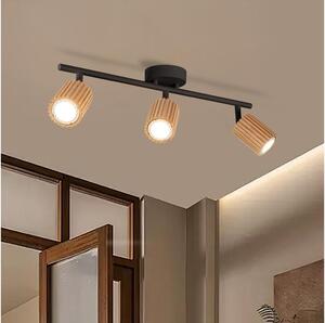 Brilagi - Bodové svítidlo MODERN WOOD 3xGU10/8W/230V dřevo/černá