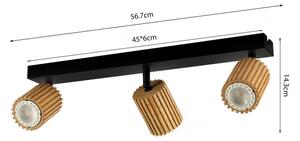 Brilagi - Bodové svítidlo MODERN WOOD 3xGU10/8W/230V dřevo/černá